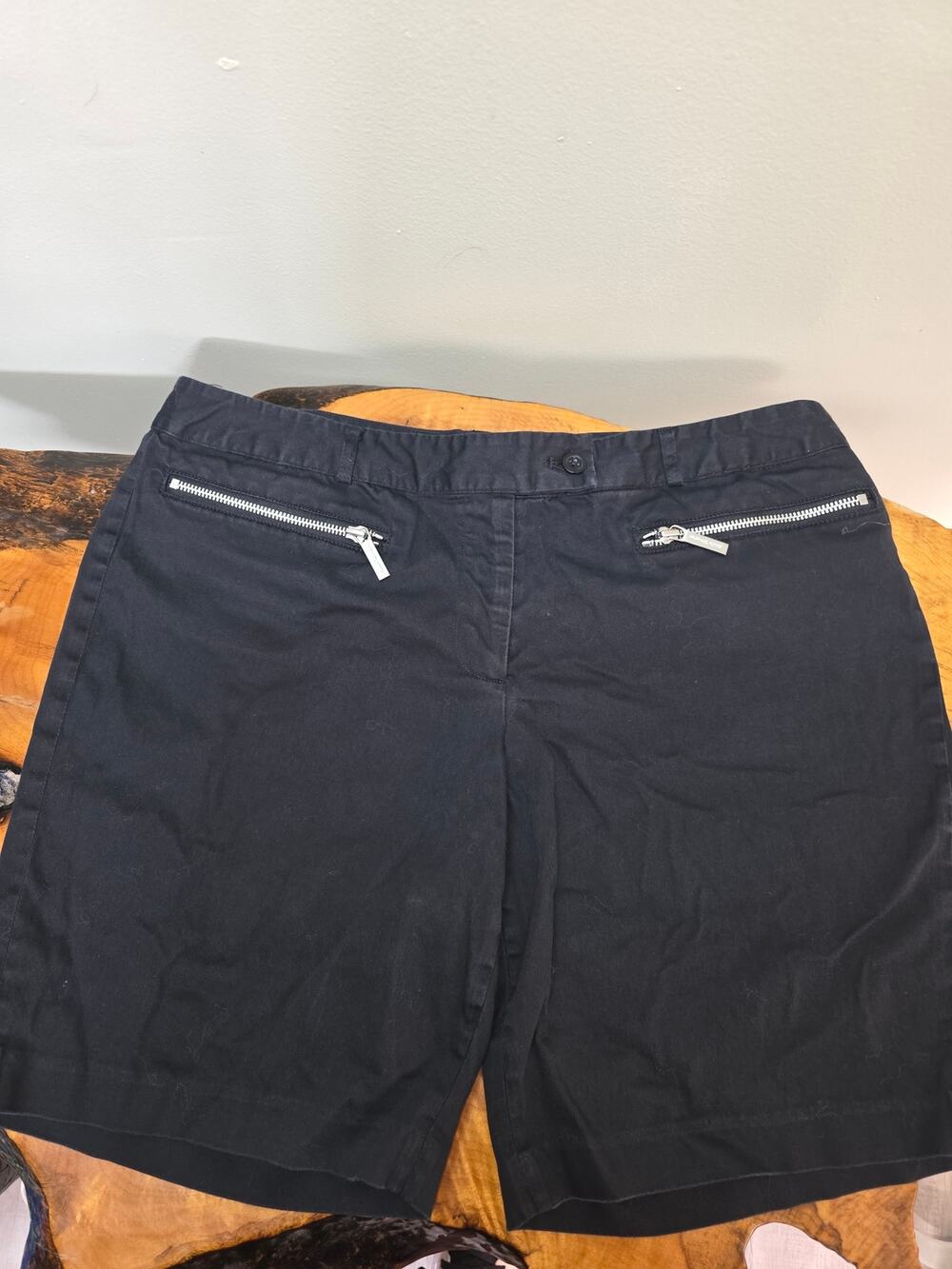 Michael Kors Black Zipper Pocket Shorts Size 12